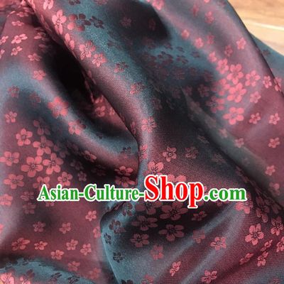 Chinese Classical Plum Blossom Pattern Dark Red Watered Gauze Asian Top Quality Silk Material Hanfu Dress Fabric Cloth Cheongsam Brocade