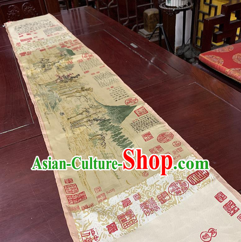 Chinese Classical Autumn Scenery Brocade Fabric Asian Traditional Silk Tapestry Material Painting Chinese Classical Autumn Scenery Brocade Fabric Asian Traditional Silk Tapestry Material Painting