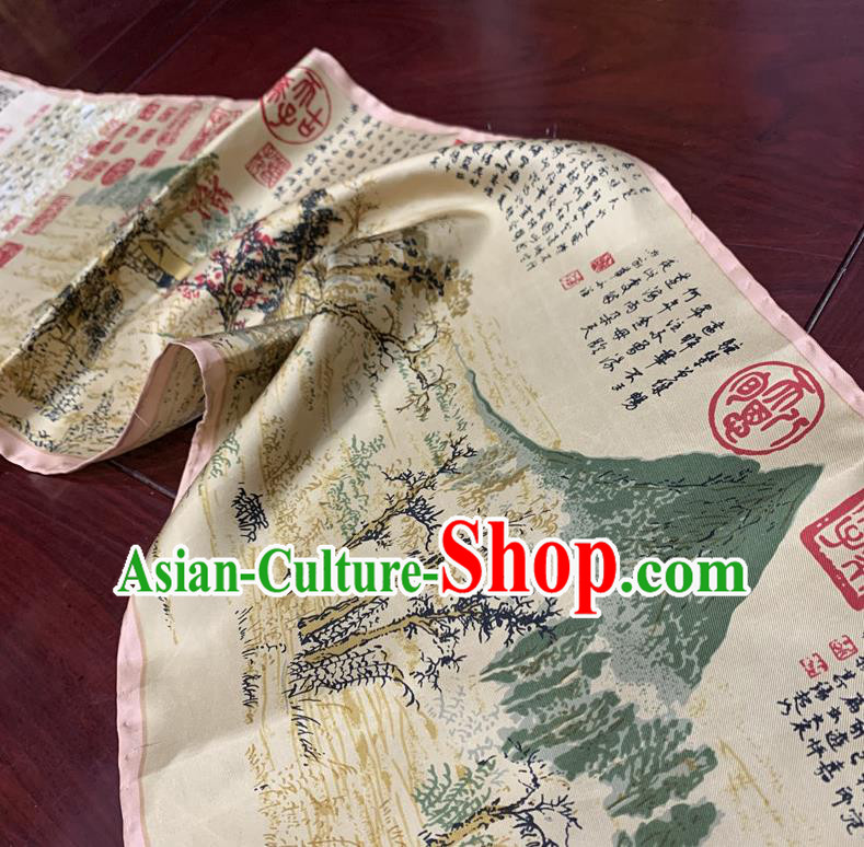 Chinese Classical Autumn Scenery Brocade Fabric Asian Traditional Silk Tapestry Material Painting Chinese Classical Autumn Scenery Brocade Fabric Asian Traditional Silk Tapestry Material Painting