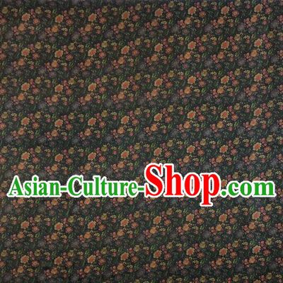 Chinese Classical Flowers Pattern Navy Watered Gauze Asian Top Quality Silk Material Hanfu Dress Brocade Cheongsam Cloth Fabric