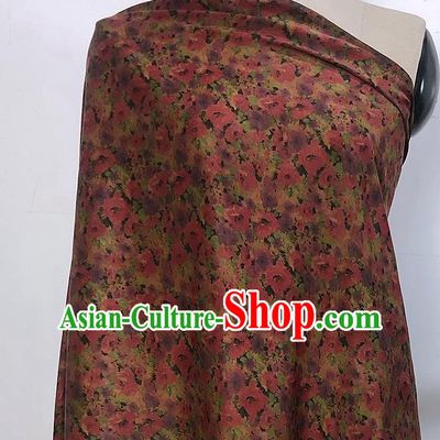 Chinese Classical Flowers Pattern Magenta Watered Gauze Asian Top Quality Silk Material Hanfu Dress Brocade Cheongsam Cloth Fabric