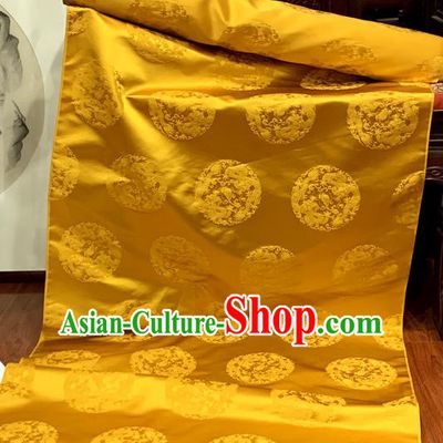 Chinese Imperial Robe Classical Phoenix Dragon Pattern Design Golden Brocade Fabric Asian Traditional Tapestry Silk Material DIY Court Cloth Damask