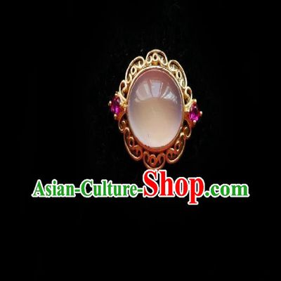 Chinese Classical Cheongsam Red Chalcedony Brooch Traditional Hanfu Accessories Handmade Breastpin for Women