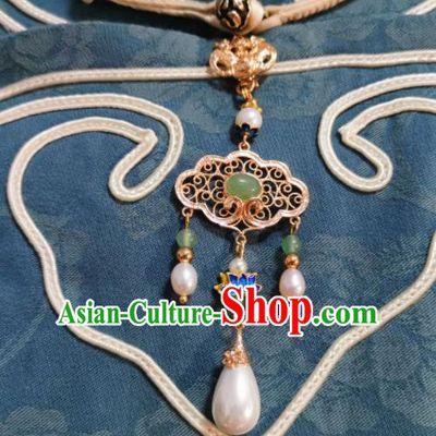 Chinese Classical Green Chalcedony Brooch Traditional Hanfu Cheongsam Accessories Handmade Blueing Lotus Breastpin Pendant for Women