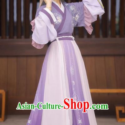 Top Chinese Jin Dynasty Princess Costumes Traditional Hanfu Dress Ancient Young Lady Half Sleeve Garment Blouse and Skirt Full Set