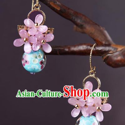 Traditional Chinese Fragrans Ear Accessories Handmade Eardrop National Cheongsam Ceramics Earrings for Women
