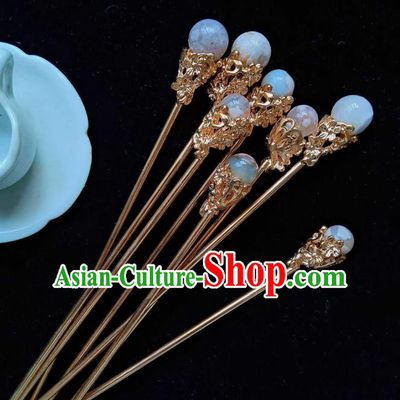 Handmade Chinese Cherry Blossom Hairpins Traditional Hanfu Hair Accessories Ancient Tang Dynasty Court Hair Clip for Women