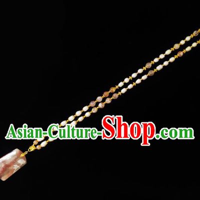 Chinese Handmade Necklace Traditional Hanfu Jewelry Accessories Pearls Necklet for Women