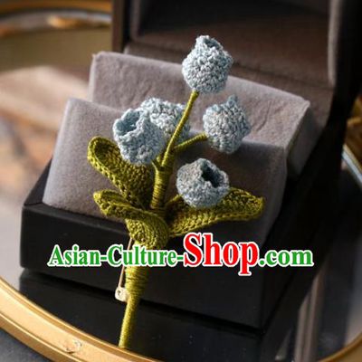 Top Grade Classical Wool Knitting Convallaria Brooch Accessories Handmade Cheongsam Breastpin for Women