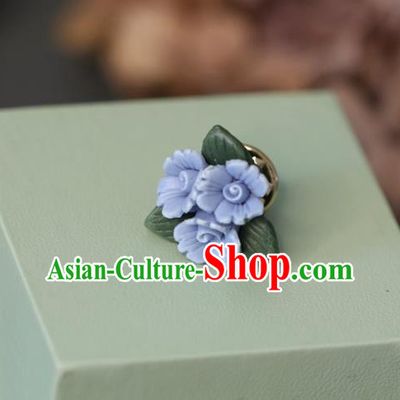 Top Grade Classical Blue Flowers Brooch Accessories Handmade Sweater Breastpin for Women