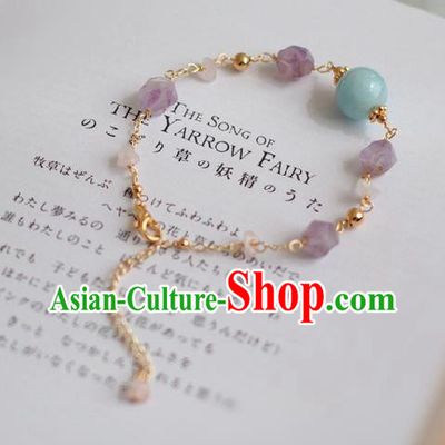 Baroque Handmade Purple Stone Jewelry Accessories European Novel Design Bracelet for Women