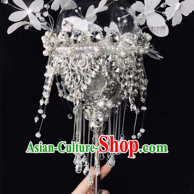 Baroque Princess Fashion Bridal Bouquet Handmade Wedding Accessories Photography Prop Crystal Scepter for Women