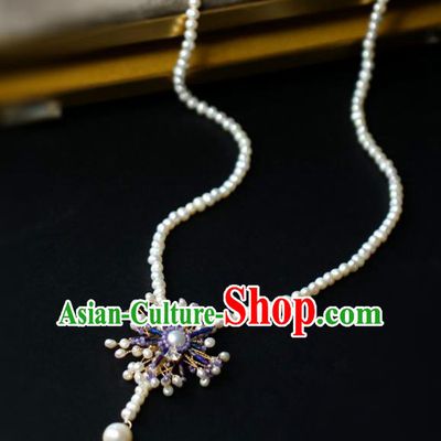 Baroque Handmade Pearls Necklace Jewelry Accessories European Retro Princess Hexagram Necklet for Women
