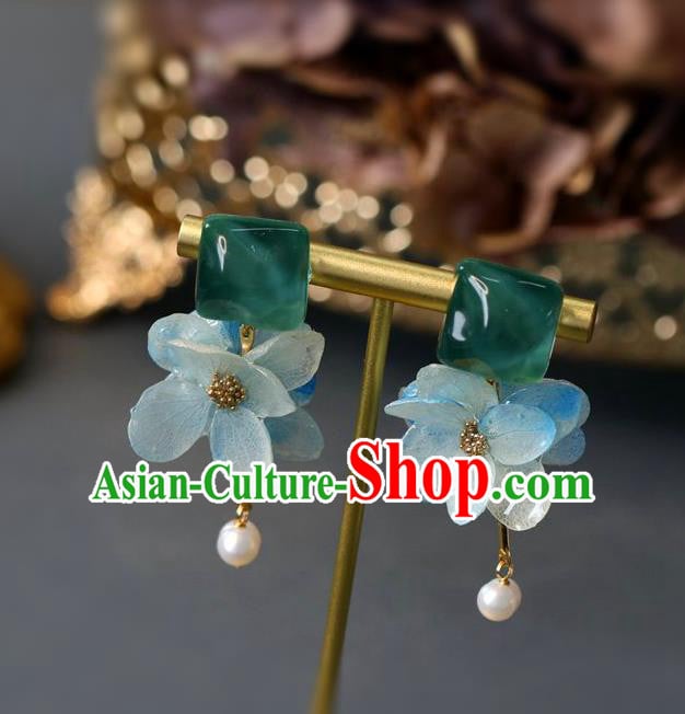 Princess Handmade Blue Lotus Earrings Classical Eardrop Fashion Jewelry Accessories for Women Princess Handmade Blue Lotus Earrings Classical Eardrop Fashion Jewelry Accessories for Women
