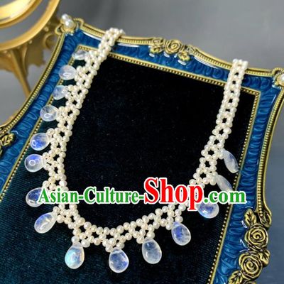 Baroque Handmade Beads Jewelry Accessories European Novel Design Moonstone Necklace for Women