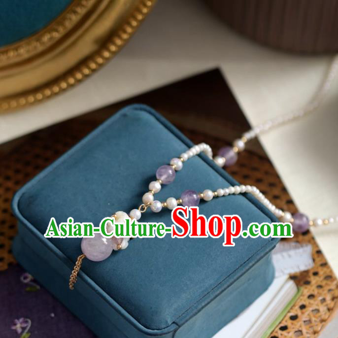 Baroque Handmade Amethyst Jewelry Accessories European Novel Design Pearls Necklace for Women Baroque Handmade Amethyst Jewelry Accessories European Novel Design Pearls Necklace for Women