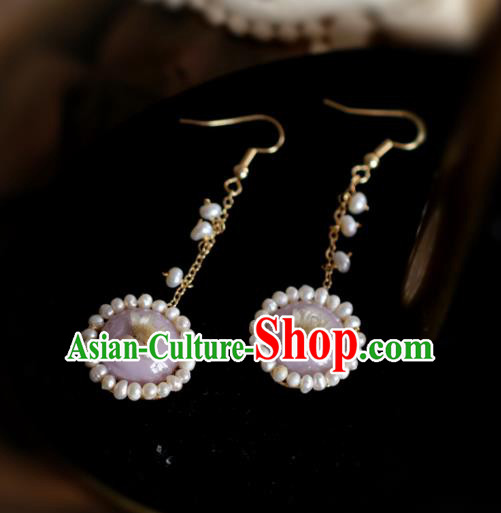 Princess Handmade Lilac Earrings Fashion Jewelry Accessories Classical Pearls Eardrop for Women Princess Handmade Lilac Earrings Fashion Jewelry Accessories Classical Pearls Eardrop for Women