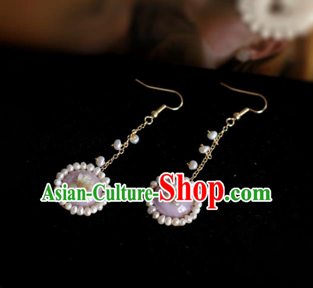 Princess Handmade Lilac Earrings Fashion Jewelry Accessories Classical Pearls Eardrop for Women Princess Handmade Lilac Earrings Fashion Jewelry Accessories Classical Pearls Eardrop for Women