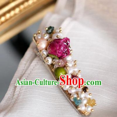 Handmade Retro Preserved Flower Hair Claw Top Grade Hair Accessories Hair Pin Pearls Hair Stick for Women