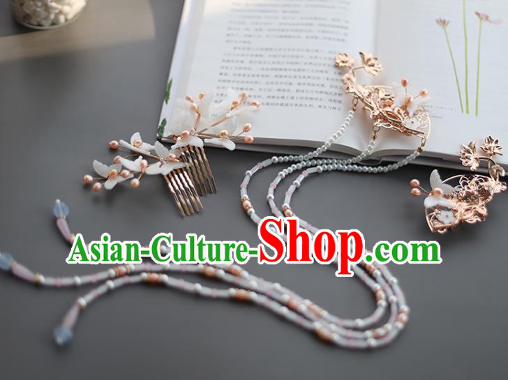 Chinese Classical Hair Combs Traditional Hanfu Hair Accessories Handmade Tassel Hairpins Complete Set Chinese Classical Hair Combs Traditional Hanfu Hair Accessories Handmade Tassel Hairpins Complete Set