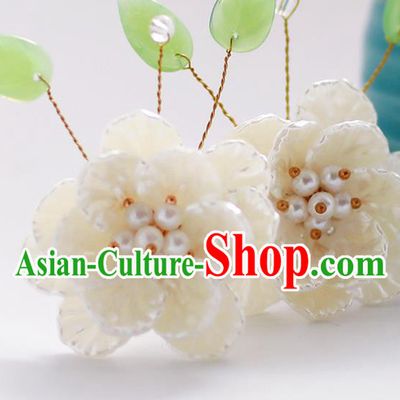 Handmade Chinese Classical Shell Peony Hairpins Traditional Hair Accessories Ancient Hanfu Hair Clip for Women