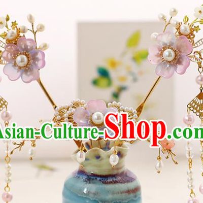 Chinese Classical Wedding Pine Hair Comb Traditional Bride Hair Accessories Handmade Hanfu Tassel Hairpins Complete Set