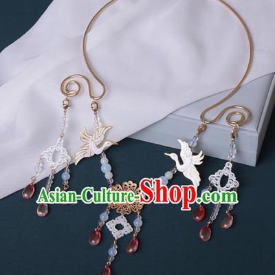 Chinese Handmade Necklet Decoration Traditional Ming Dynasty Precious Stones Tassel Necklace Accessories for Women