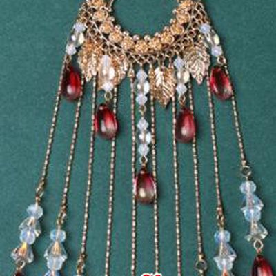 Chinese Traditional Hanfu Red Beads Tassel Hair Clip Hair Accessories Handmade Song Dynasty Hairpins for Women