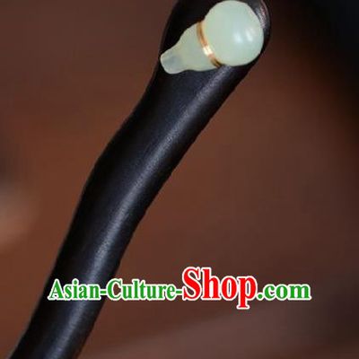 Handmade Chinese Cheongsam Cucurbit Hair Clip Traditional Hanfu Hair Accessories Ebony Hairpins for Women