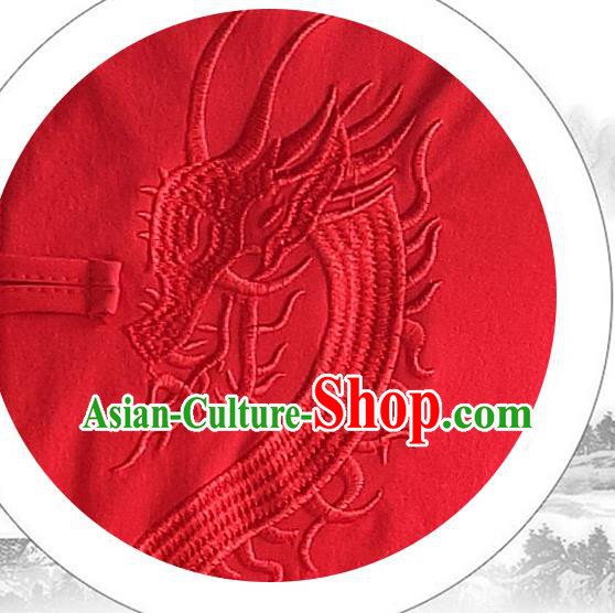 Chinese Traditional Embroidered Dragon Red Jacket Tang Suit Overcoat Costumes for Men Chinese Traditional Embroidered Dragon Red Jacket Tang Suit Overcoat Costumes for Men
