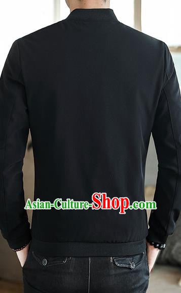 Chinese Traditional Embroidered Dragon Black Jacket Tang Suit Overcoat Costumes for Men Chinese Traditional Embroidered Dragon Black Jacket Tang Suit Overcoat Costumes for Men