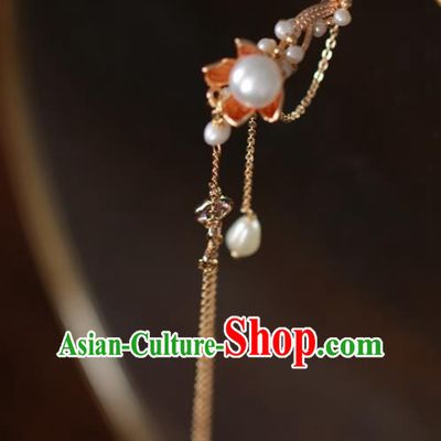 Chinese Cheongsam Long Tassel Hair Clip Traditional Hanfu Hair Accessories Handmade Hairpins for Women