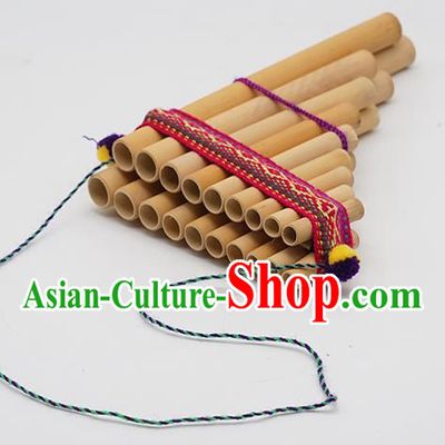 Peru Traditional Musical Instruments Indian Religious Panpipe Wind Instrument Nineteen Scale Pan Flute