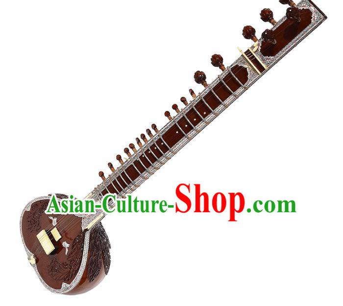 India Traditional Musical Instruments Indian Sitar Rosewood Handmade Carving Plucked String Instrument India Traditional Musical Instruments Indian Sitar Rosewood Handmade Carving Plucked String Instrument