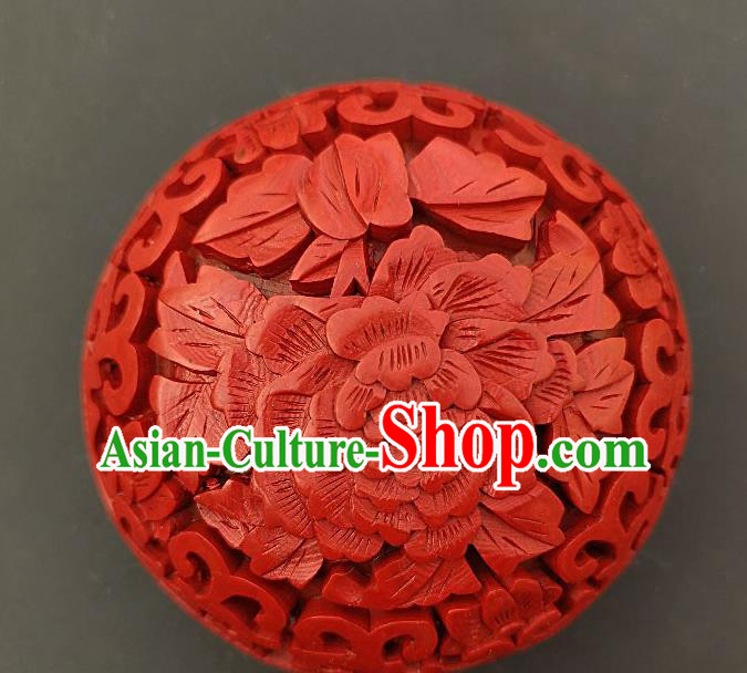 Chinese Traditional Carving Peony Flower Red Lacquer Rouge Box Handmade Lacquerware Craft Inkpad Box Chinese Traditional Carving Peony Flower Red Lacquer Rouge Box Handmade Lacquerware Craft Inkpad Box