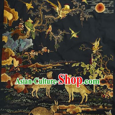 Chinese Traditional Embroidered Ginger Bird Sheep Fabric Patches Handmade Embroidery Craft Embroidering Silk Applique