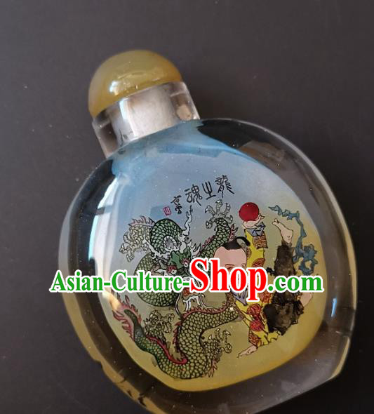 Chinese Snuff Bottle Traditional Handmade Painting Dragon Boy Snuff Bottles