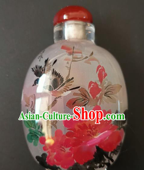 Chinese Snuff Bottle Traditional Handmade Painting Peony Birds Inside Snuff Bottles Chinese Snuff Bottle Traditional Handmade Painting Peony Birds Inside Snuff Bottles