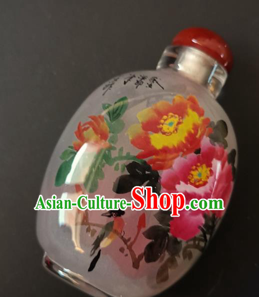 Chinese Snuff Bottle Traditional Handmade Painting Peony Birds Inside Snuff Bottles Chinese Snuff Bottle Traditional Handmade Painting Peony Birds Inside Snuff Bottles