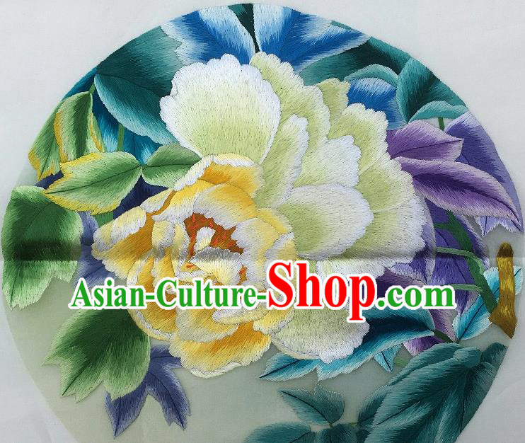 Traditional Chinese Embroidered Peony Fabric Hand Embroidering Dress Applique Embroidery Veil Patches Accessories Traditional Chinese Embroidered Peony Fabric Hand Embroidering Dress Applique Embroidery Veil Patches Accessories