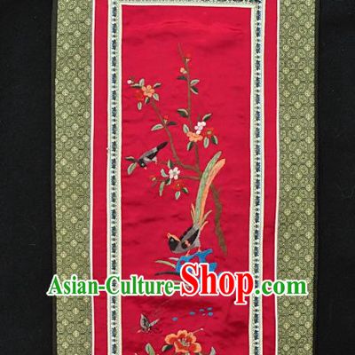 Chinese National Embroidered Magpie Plum Blossom Silk Painting Traditional Handmade Embroidery Craft Embroidering Decorative Wall Picture
