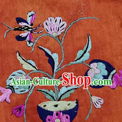 Traditional Chinese Embroidered Flowers Bird Silk Patches Handmade Embroidery Fabric Accessories Embroidering Dress Applique