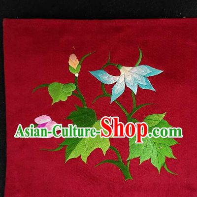 Traditional Chinese Embroidered Red Silk Patches Handmade Embroidery Fabric Accessories Embroidering Dress Applique