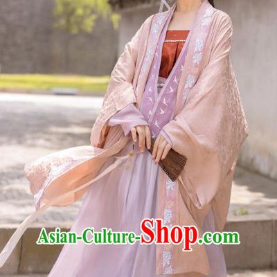 Chinese Song Dynasty Palace Princess Costumes Traditional Ancient Court Lady Hanfu Garment BeiZi Top Blouse and Skirt Full Set