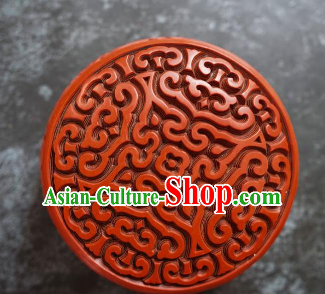 Chinese Traditional Carved Lacquerware Inkpad Box Accessories Handmade Red Lacquer Rouge Box Craft Chinese Traditional Carved Lacquerware Inkpad Box Accessories Handmade Red Lacquer Rouge Box Craft