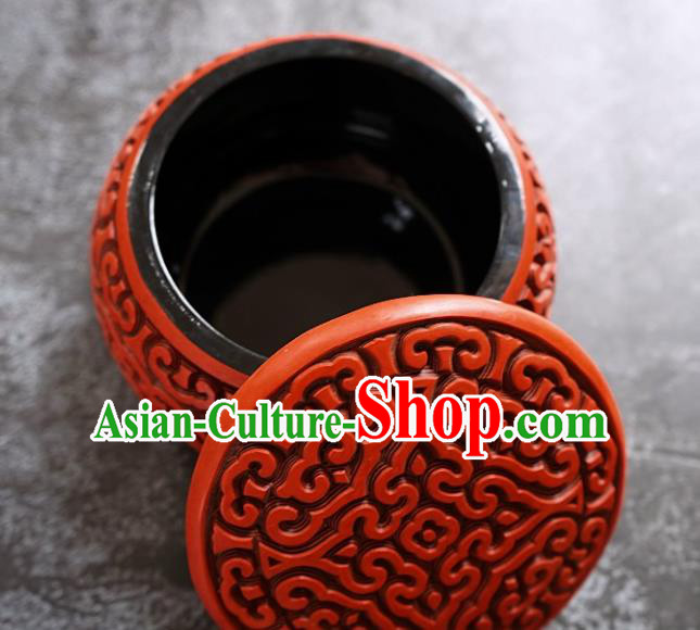 Chinese Traditional Carved Lacquerware Inkpad Box Accessories Handmade Red Lacquer Rouge Box Craft Chinese Traditional Carved Lacquerware Inkpad Box Accessories Handmade Red Lacquer Rouge Box Craft