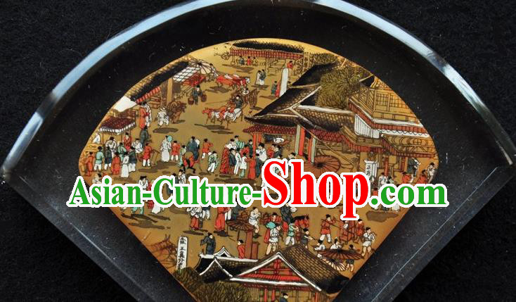 Chinese Desk Screen Traditional Handmade Painting Riverside Scene at Qingming Festival Inside Table Screen Chinese Desk Screen Traditional Handmade Painting Riverside Scene at Qingming Festival Inside Table Screen