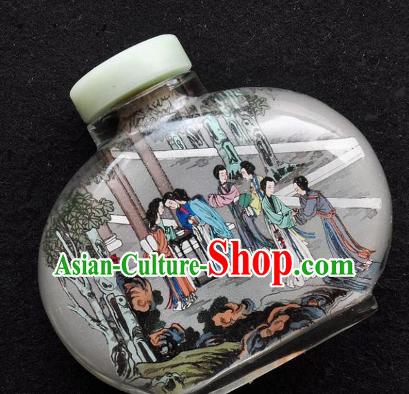 Chinese Handmade Snuff Bottle Traditional Inside Painting Court Lady Snuff Bottles Artware