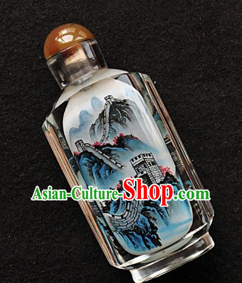 Chinese Handmade Snuff Bottle Traditional Inside Painting The Great Wall Snuff Bottles Artware Chinese Handmade Snuff Bottle Traditional Inside Painting The Great Wall Snuff Bottles Artware
