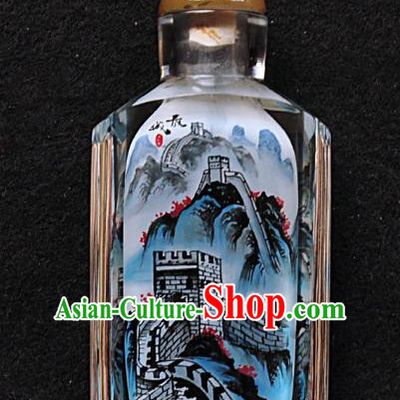 Chinese Handmade Snuff Bottle Traditional Inside Painting The Great Wall Snuff Bottles Artware